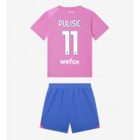 Koszulka piłkarska AC Milan Christian Pulisic #11 Strój Trzeci dla dzieci 2023-24 tanio Krótki Rękaw (+ Krótkie spodenki)